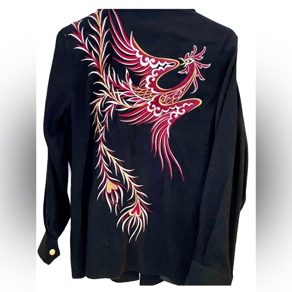 Y2K Black Embroidered Zip Jacket